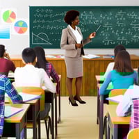 Crea una foto di un docente in classe